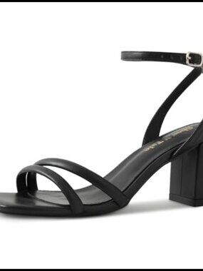 Women's Strappy Chunky Block Heel Sandals Square Toe Ankle Buckle Heels